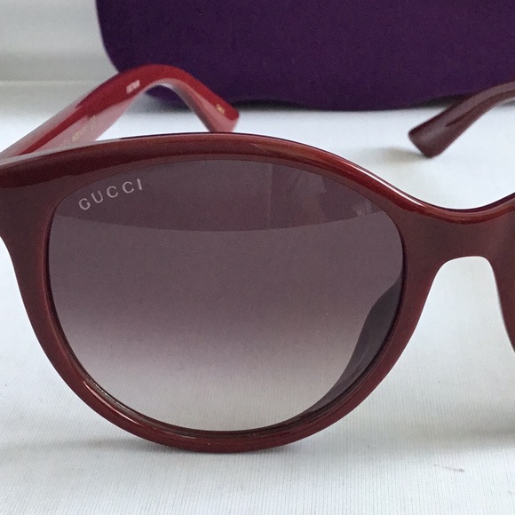 GUCCI RED CAT EYE SUNGLASSES LADIES. - Picture 6 of 13